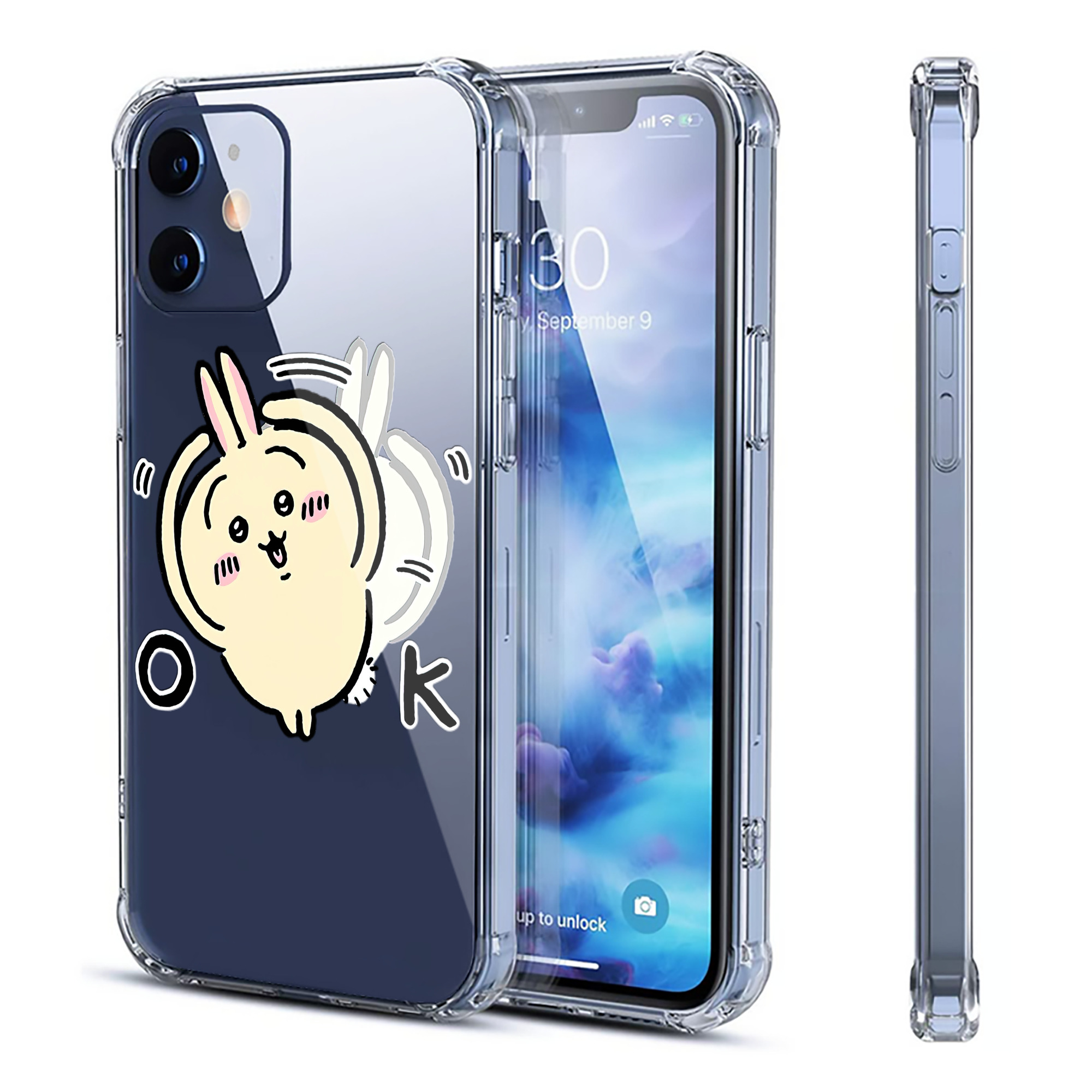 （画像用） ちいかわ うさぎ Chii-kawa usagi 【iPhone 12シリーズ対応】透明スマホケース（クリアソフトケース）